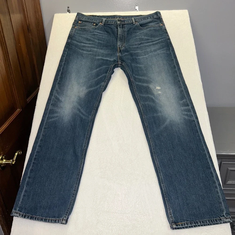 Levi's 505 Regular Fit Jeans Mens 40x32 Blue Denim Straight Leg Work Casual